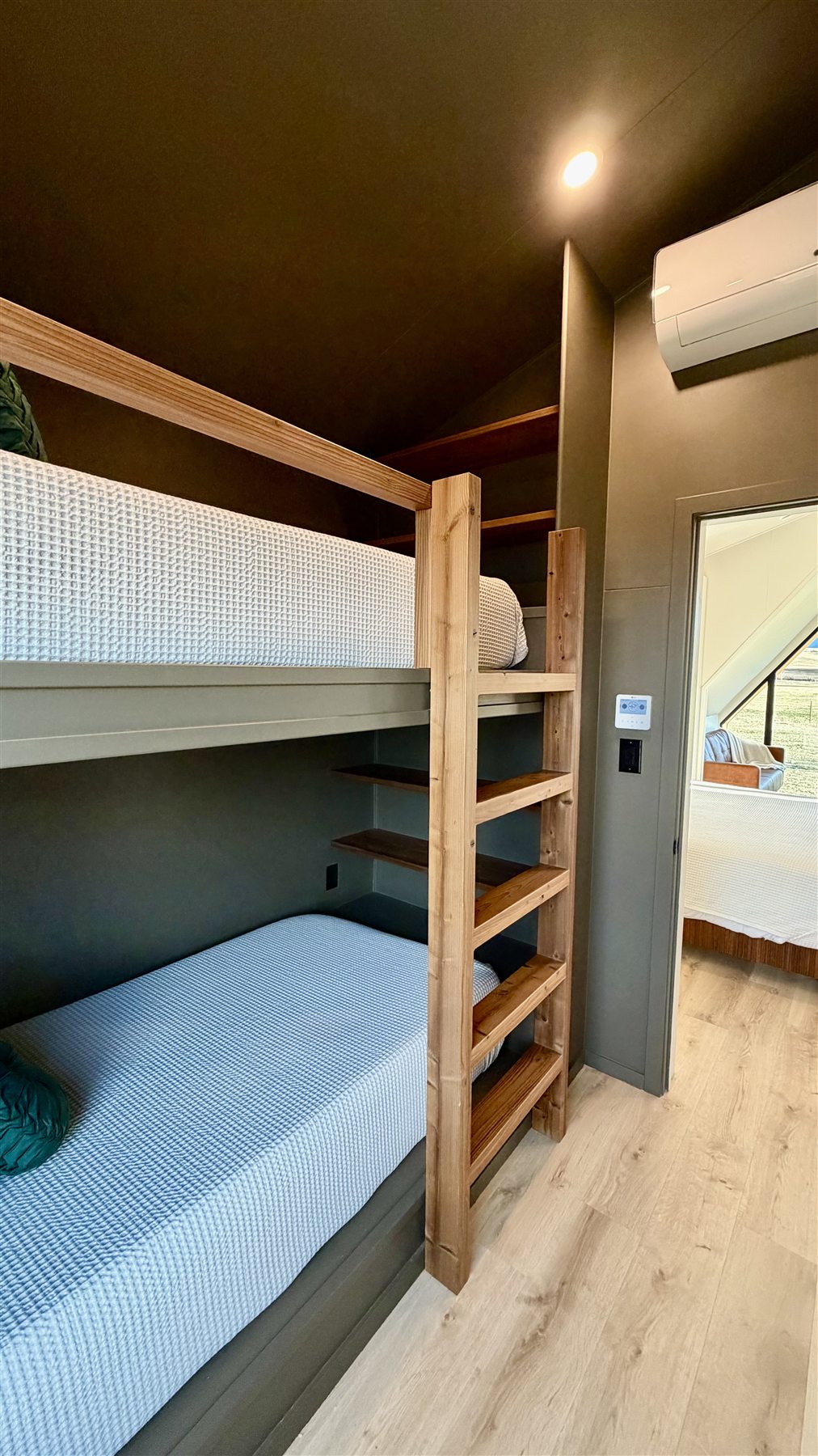 Bunk room ladder at Glacier Mountain Getaway