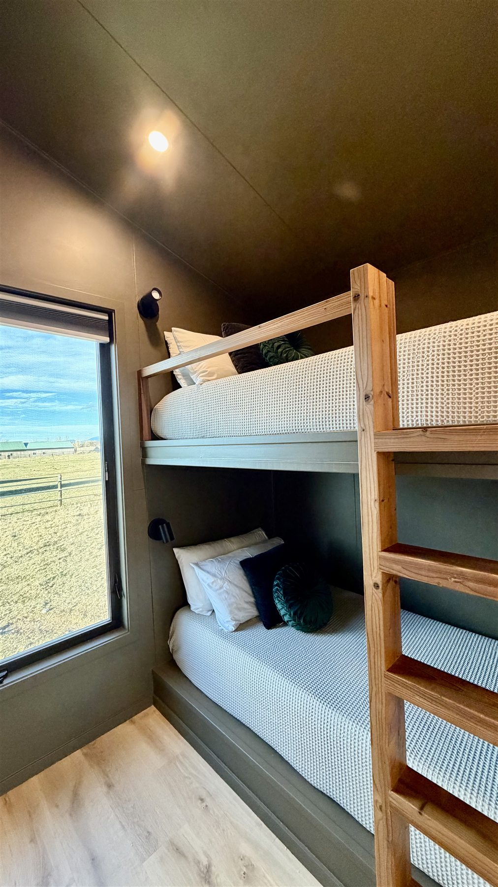 Bunk room window at Glacier Mountain Getaway Bozeman