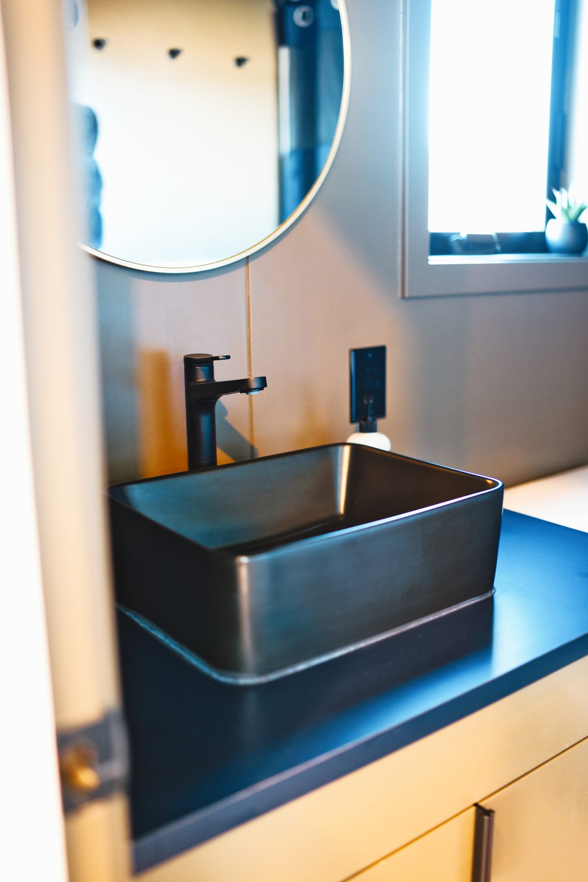 Bathroom sink at Glacier Mountain Getaway near Bozeman Montana
