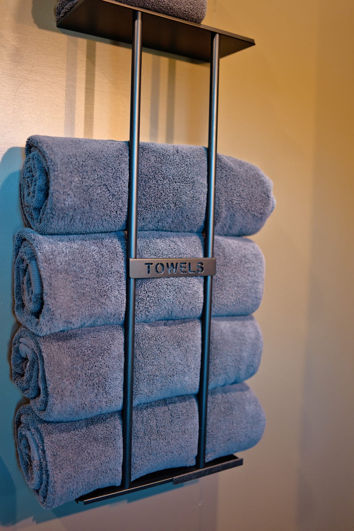 Fresh bathroom towels at Glacier Mountain Getaway near Bozeman Montana