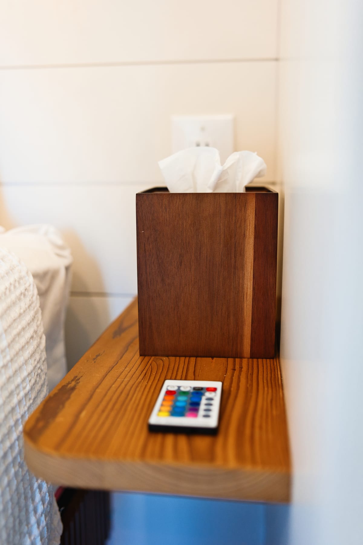 Bedside table at Glacier Mountain Getaway near Bozeman Montana