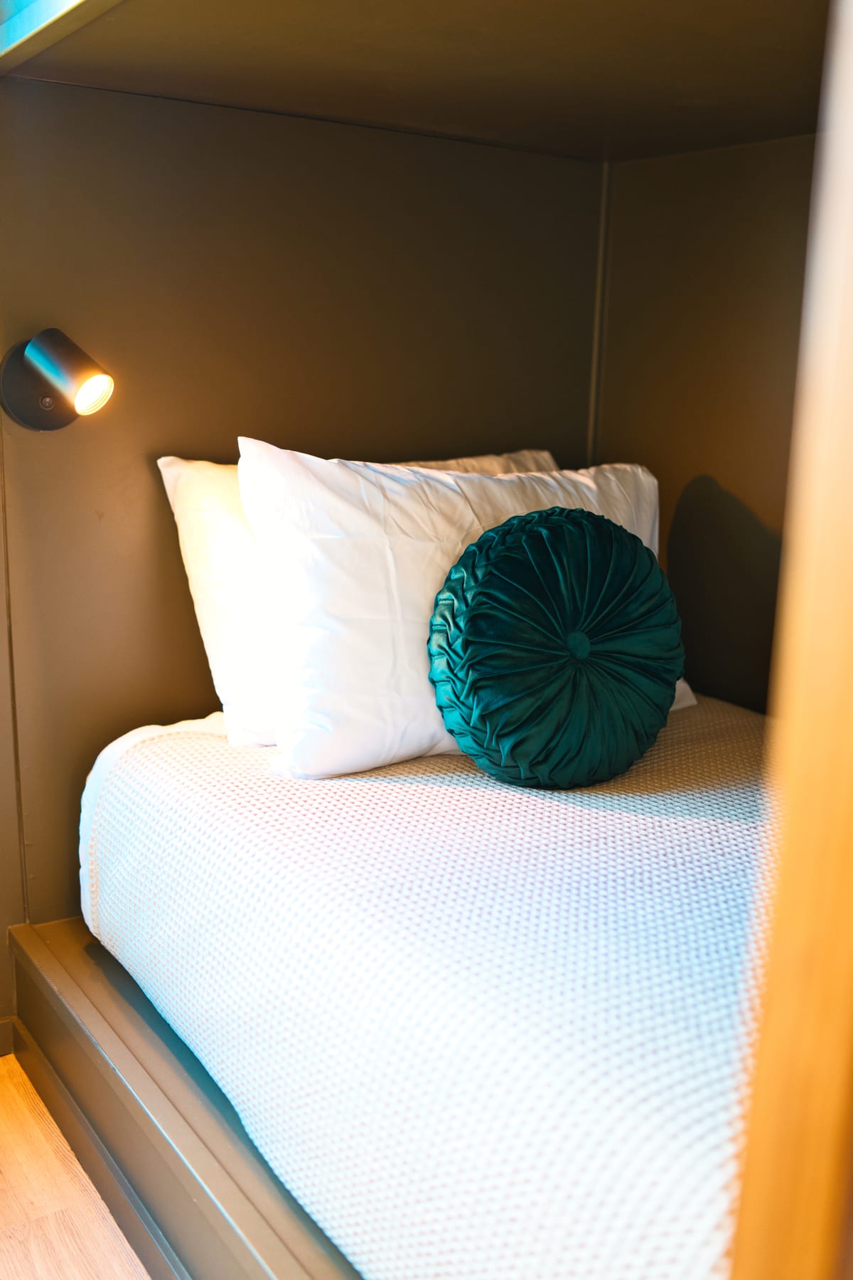 Lower bunk bed at Glacier Mountain Getaway near Bozeman Montana