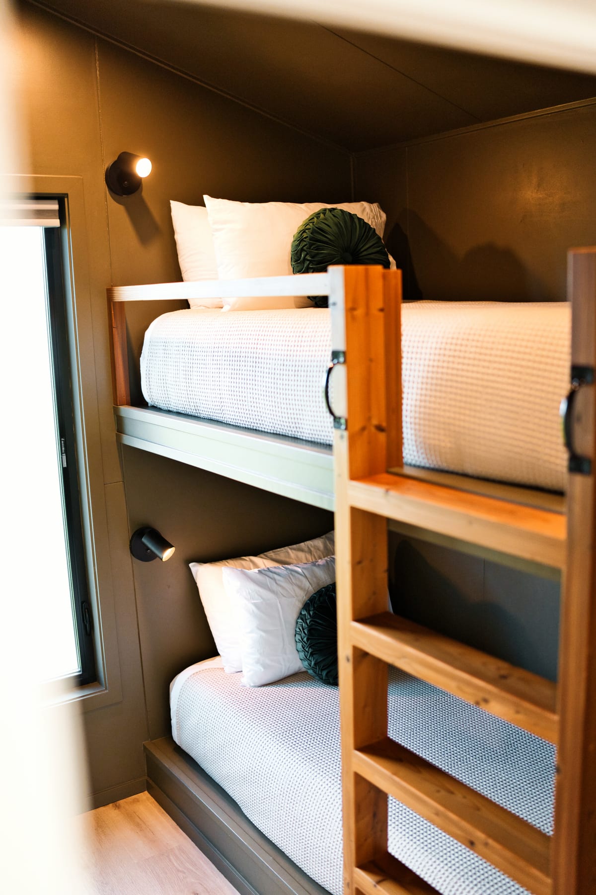 Wide view of bunk room at Glacier Mountain Getaway near Bozeman Montana