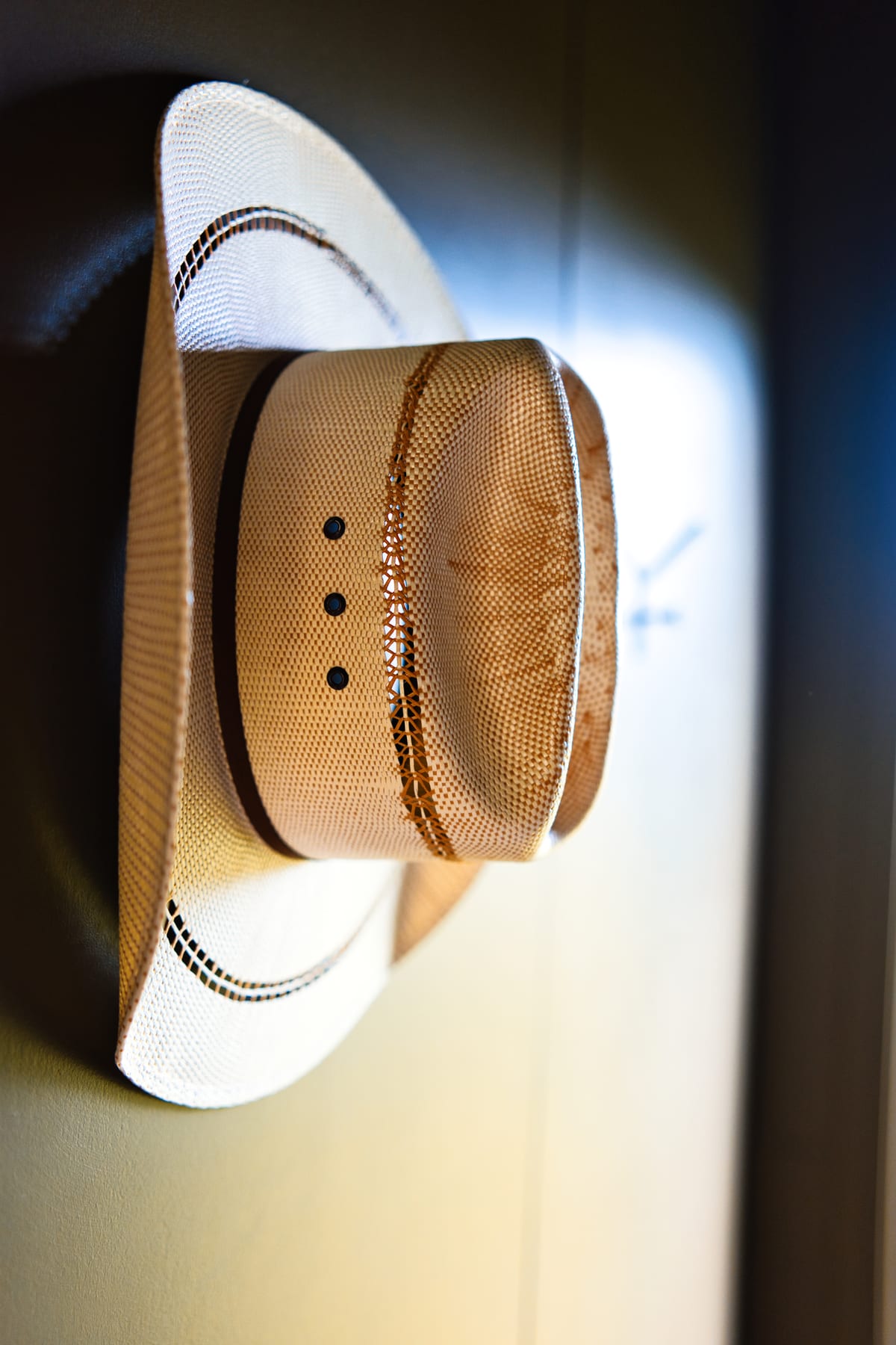 Cowboy hat decor detail at Glacier Mountain Getaway near Bozeman Montana