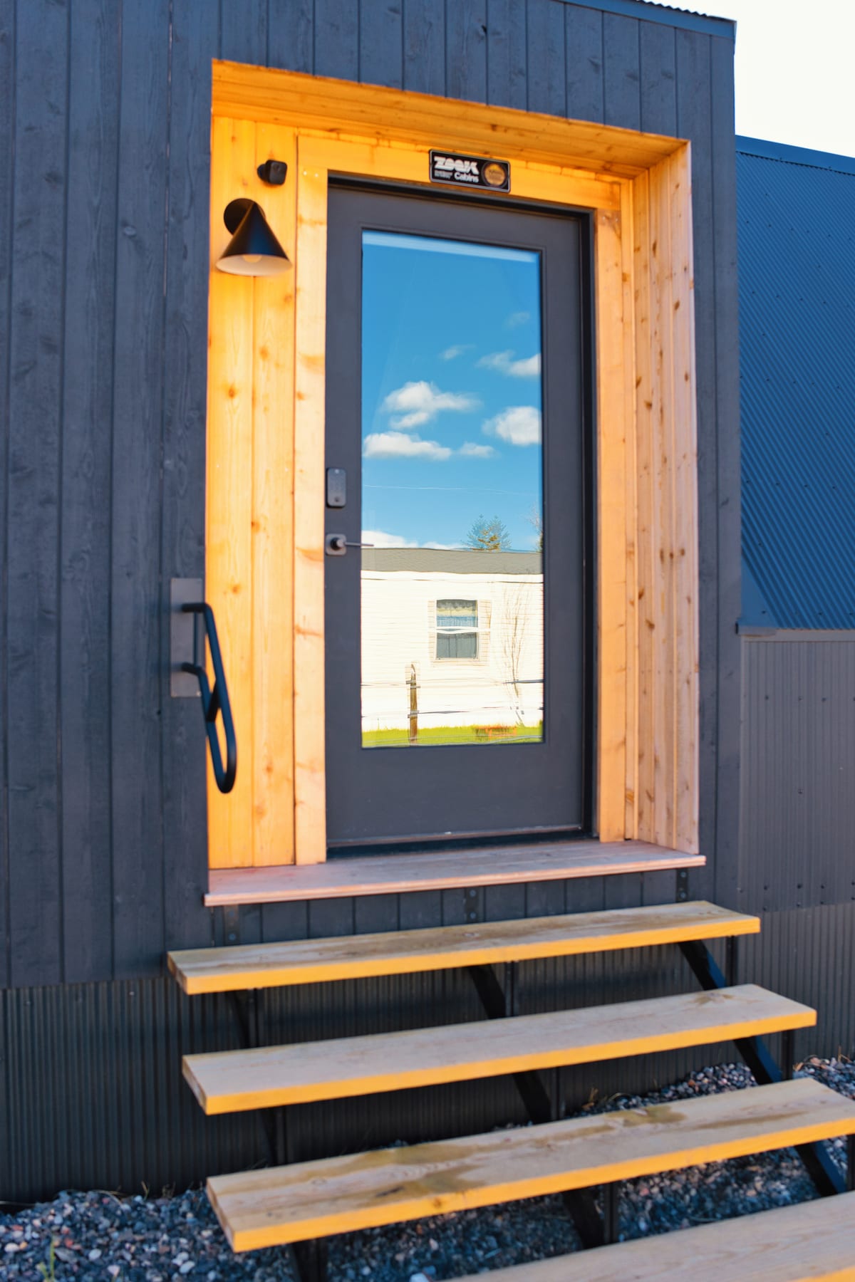 Private entry door at Glacier Mountain Getaway near Bozeman Montana