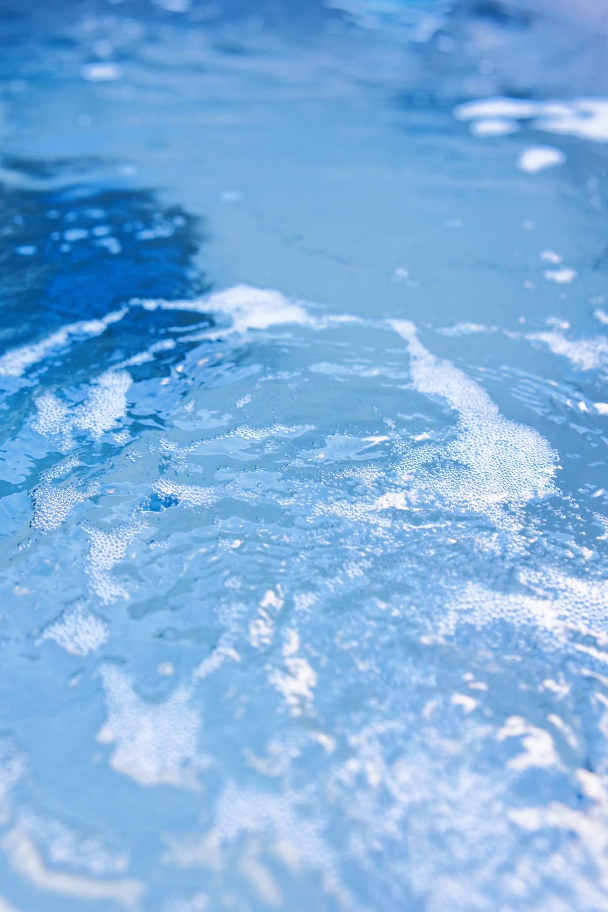 Closeup of hot tub water at Glacier Mountain Getaway near Bozeman Montana