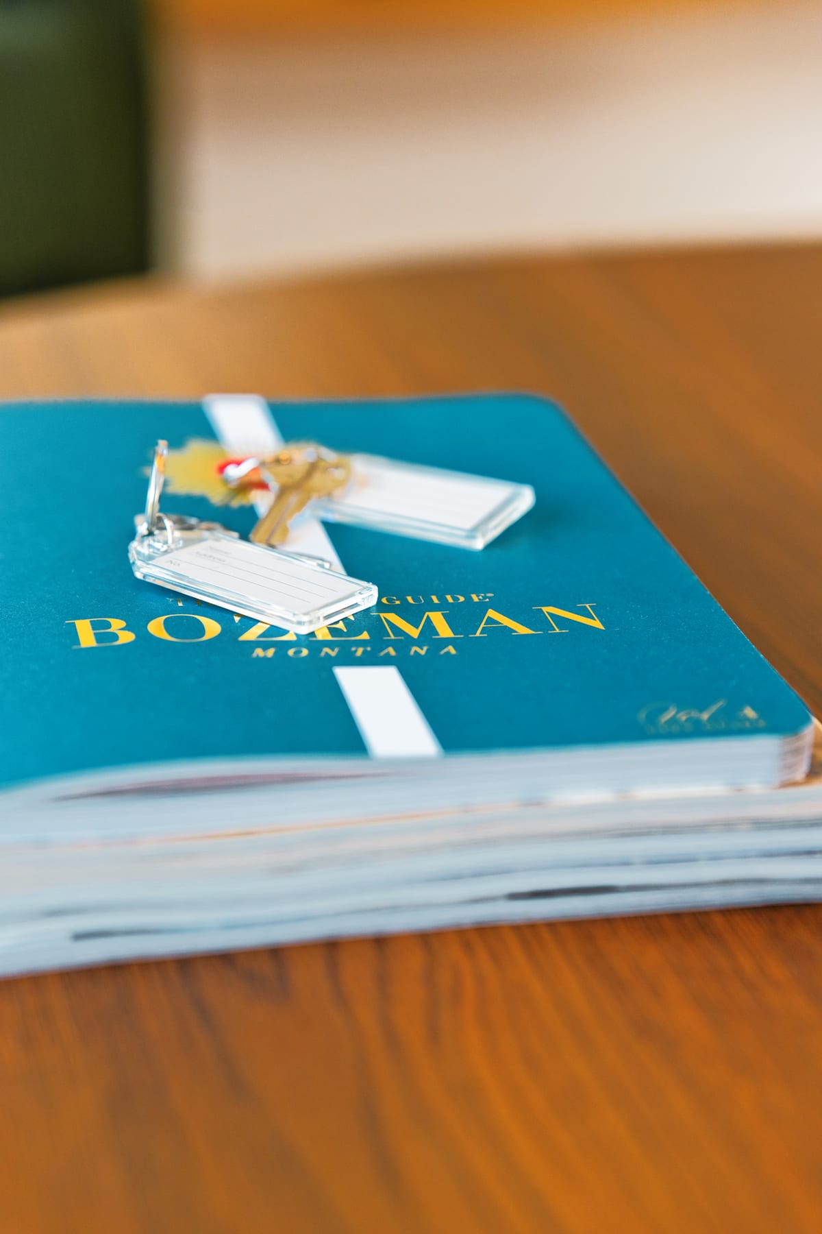 Keys and Bozeman guidebook at Glacier Mountain Getaway near Bozeman Montana