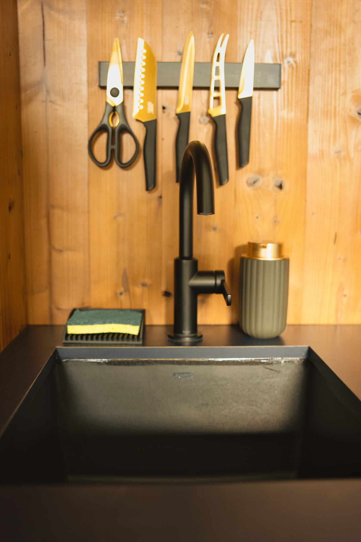 Kitchenette sink at Glacier Mountain Getaway near Bozeman Montana