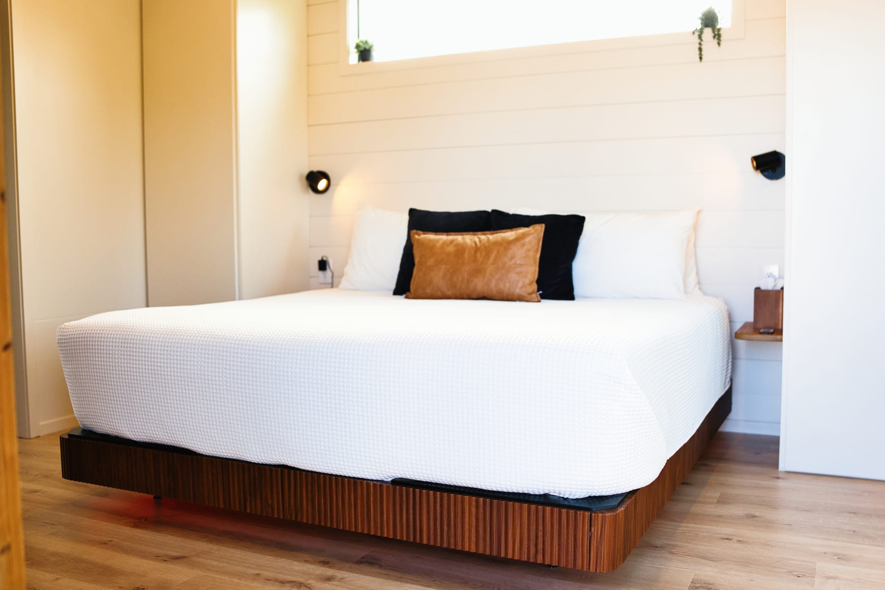 Primary bed at Glacier Mountain Getaway near Bozeman Montana